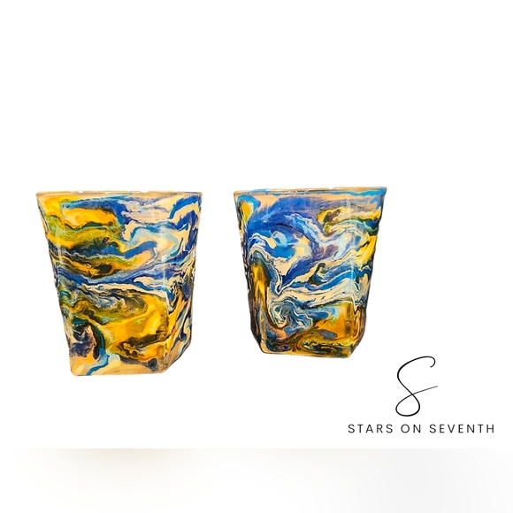 (2)Sand Art Inspired/12oz Bourbon Rocks Set - Picture 3 of 3